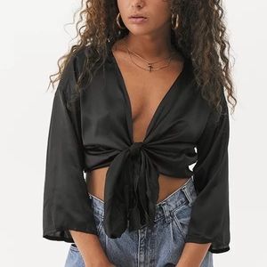 Urban Outfitters Satin Tie Top